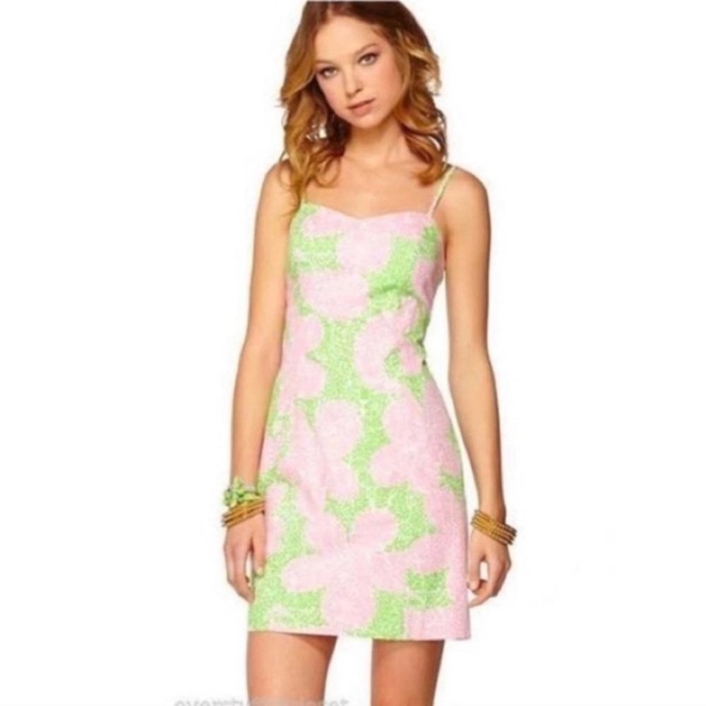 Lilly Pulitzer Mccallum sun dress pink green Size 6 Mini Sorority Rush preppy